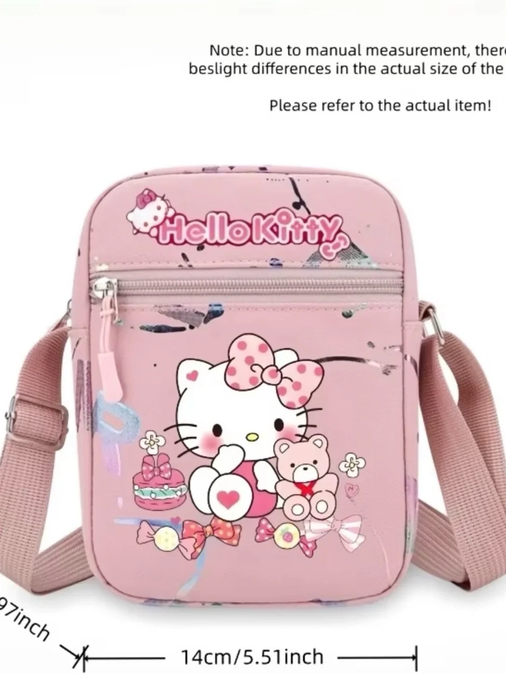 Hello Kitty Pink Cartoon Crossbody Bag